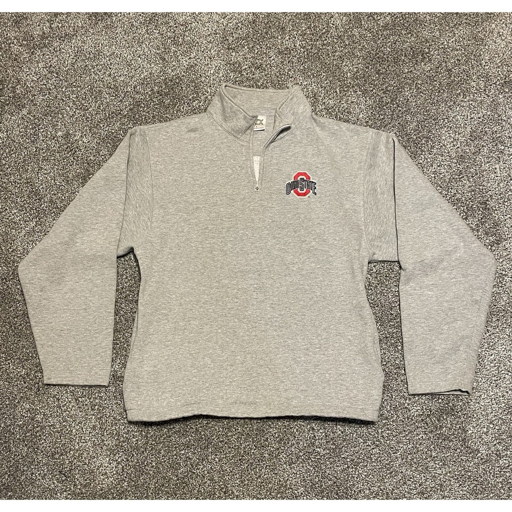 Ohio State Buckeyes 1/4 Zip Pullover Men's S Gray Pockets